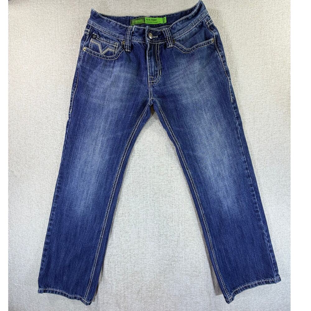 Rock & Roll Denim Mens 31x32 Blue Pistol Straight Leg Western Cowboy Jeans Pants
